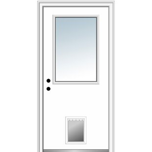 Exterior door with dog door best sale pre installed